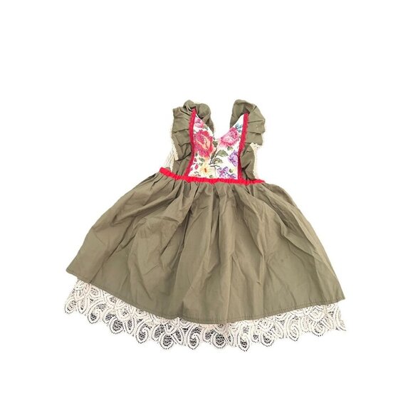 Amanda Archer Co Other - Girls Amanda Archer Co Handmade Dress Size 12-18 Months Green And Floral